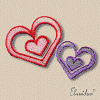 Lace double hearts machine embroidery