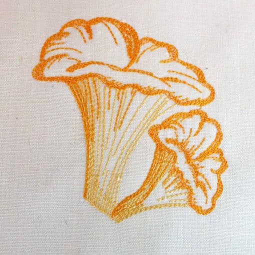 moshrooms - chanterelle machine embroidery