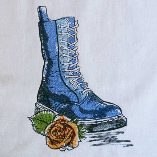 rose boots machine embroidery