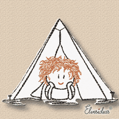 Lilly in the tent - freebie machine embroidery