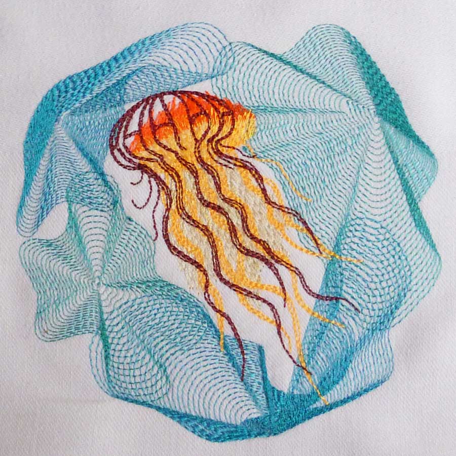 jellyfish machine embroidery