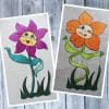 Happy flowers machine embroidery