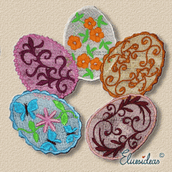 Lace Easter Egg Set machine embroidery