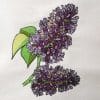 Lilac machine embroidery