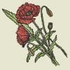 poppies machine embroidery