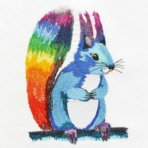 Squirrel Punk machine embroidery