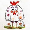 hippy chicken machine embroidery