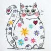 hippy cat machine embroidery