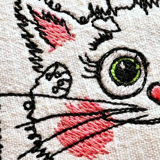 hippy cat machine embroidery
