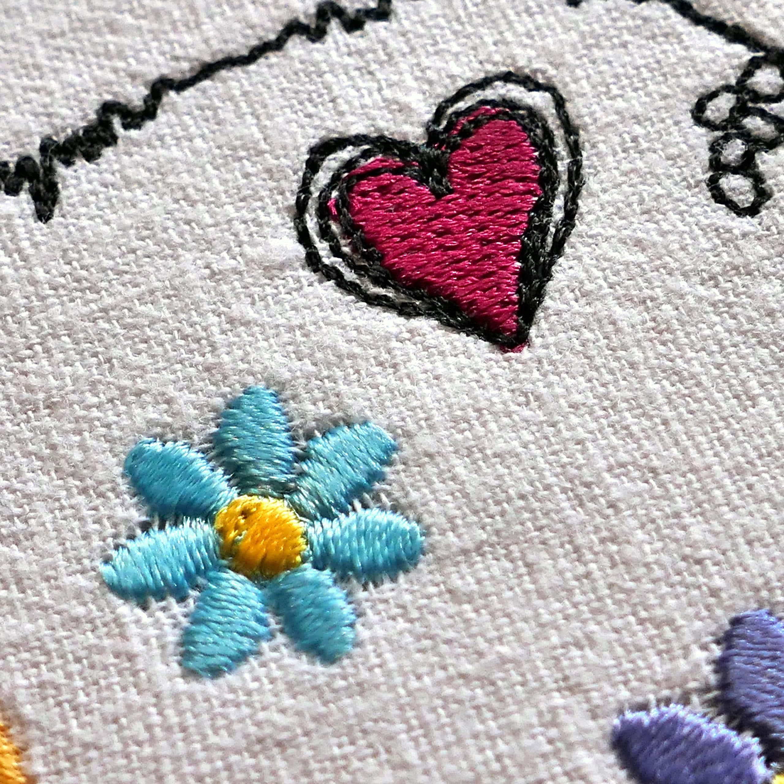 hippy cat machine embroidery