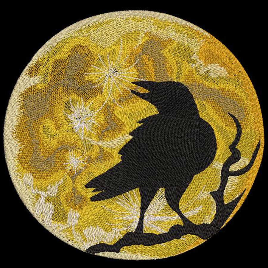 raven moon machine embroidery