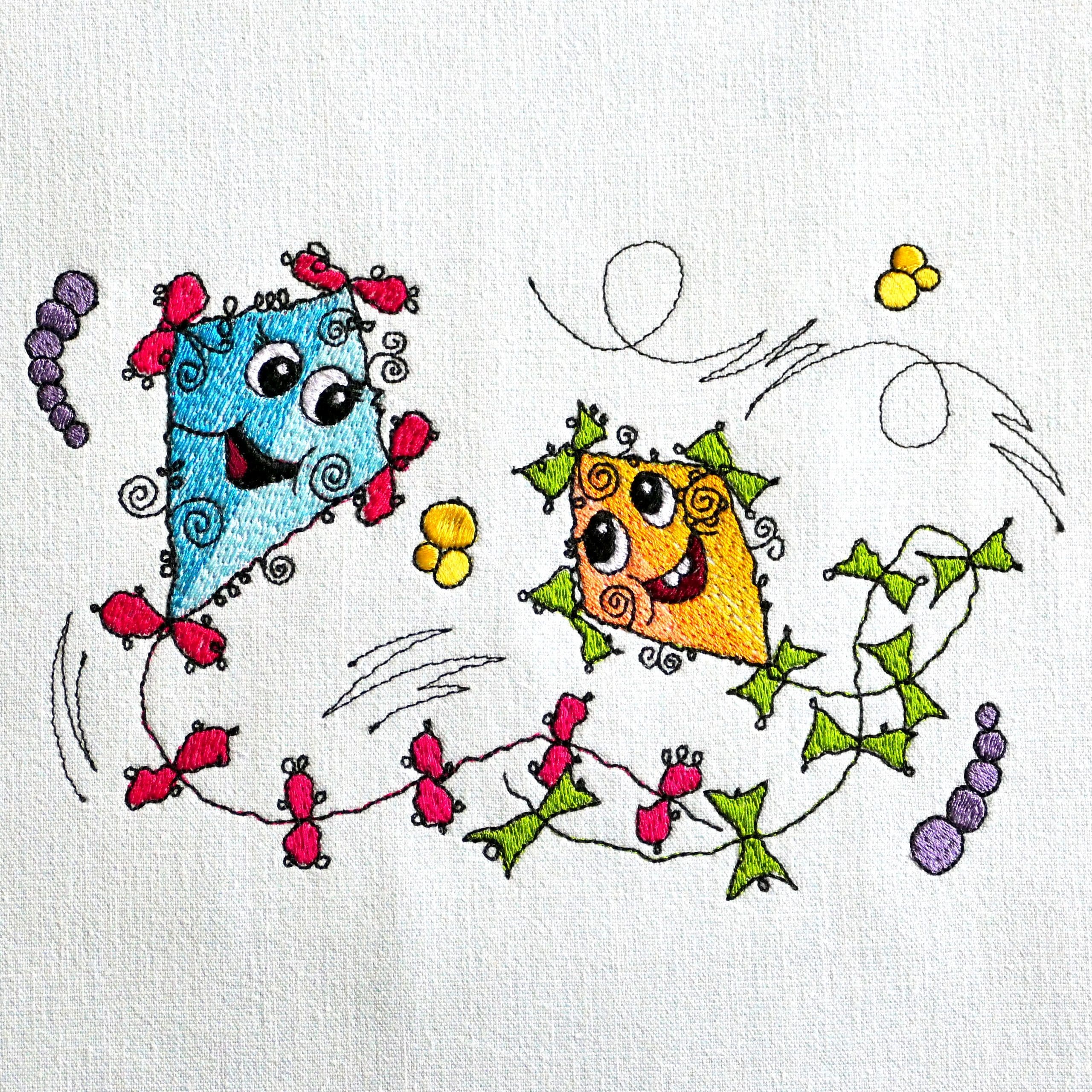 cheerful kites machine embroidery