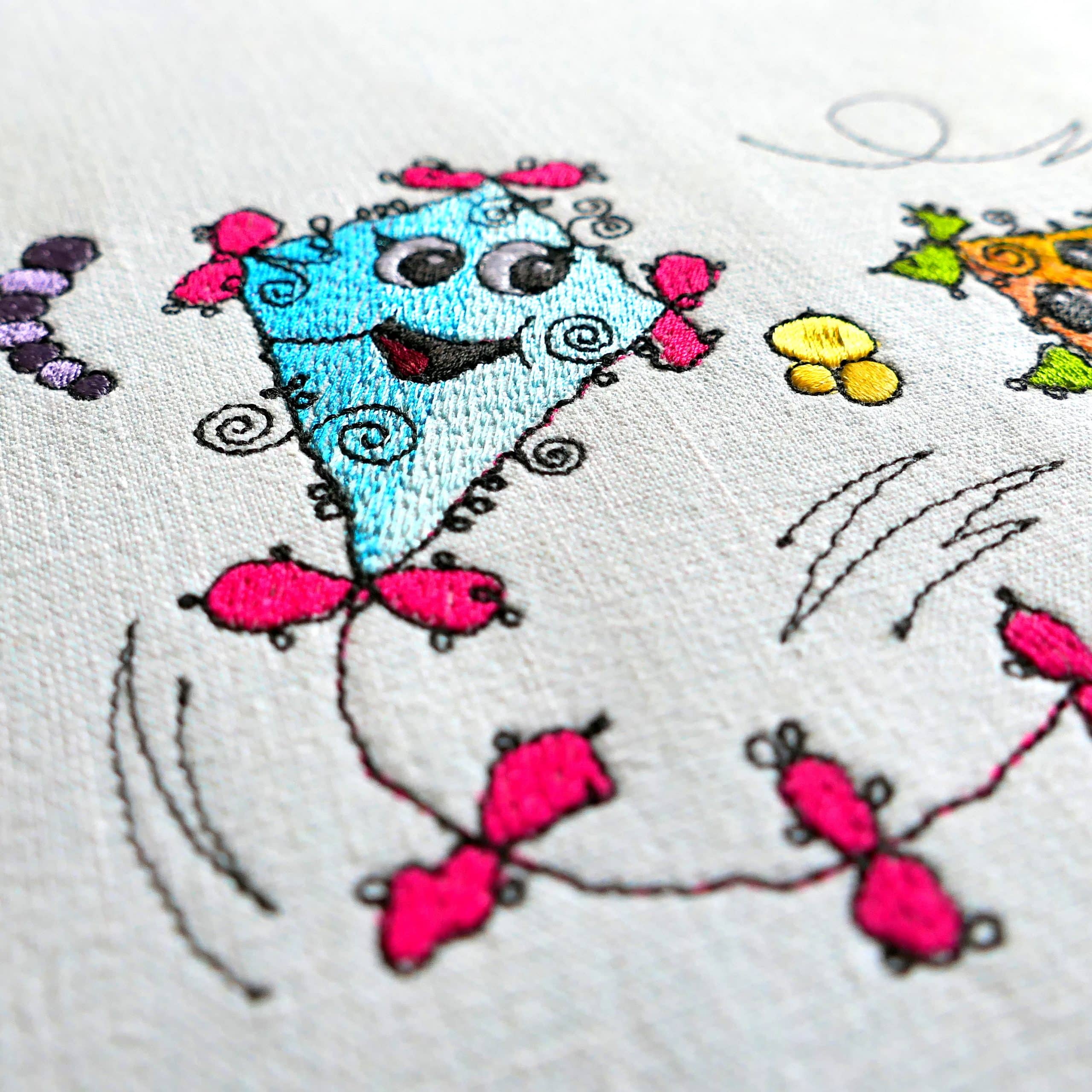 cheerful kites machine embroidery