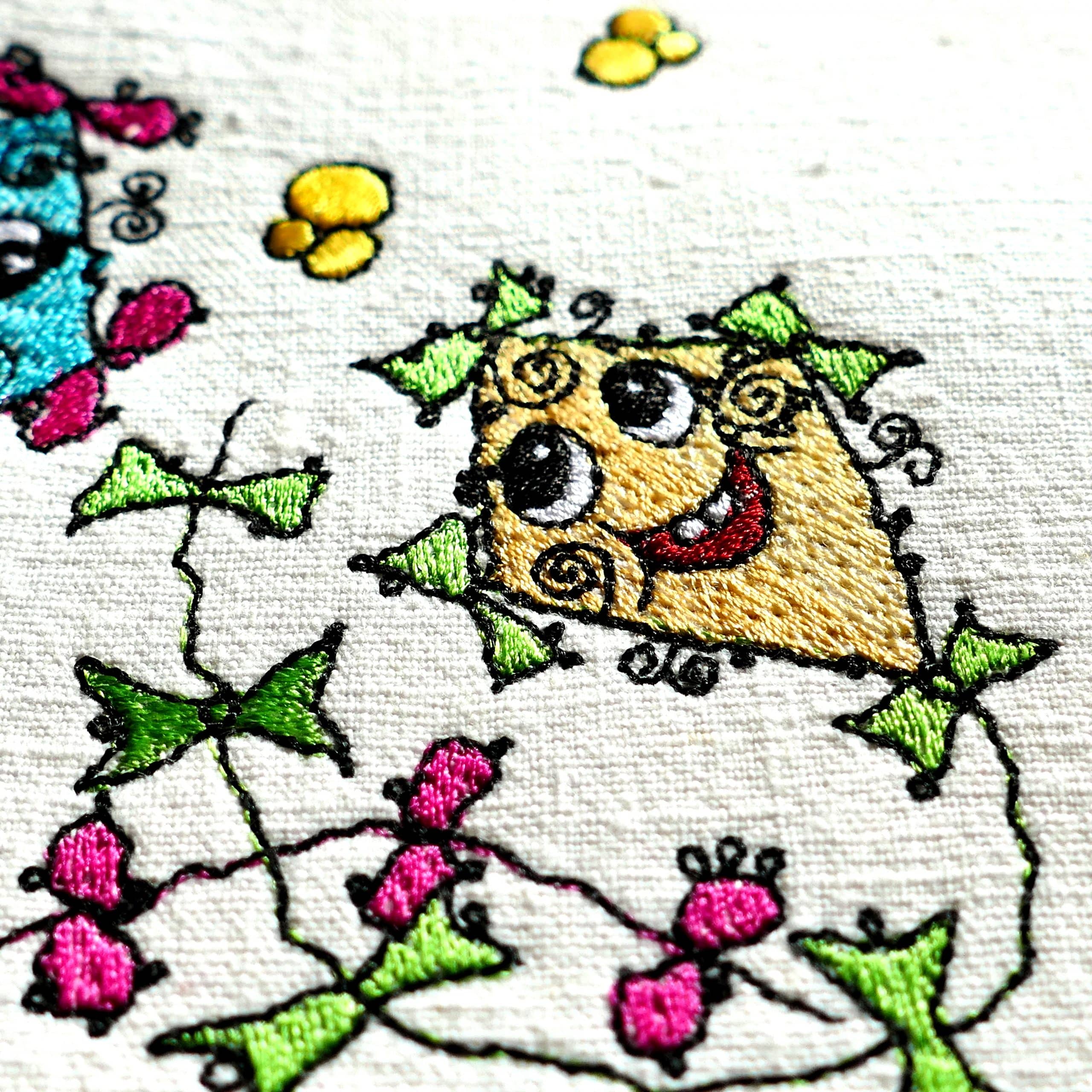 cheerful kites - machine embroidery