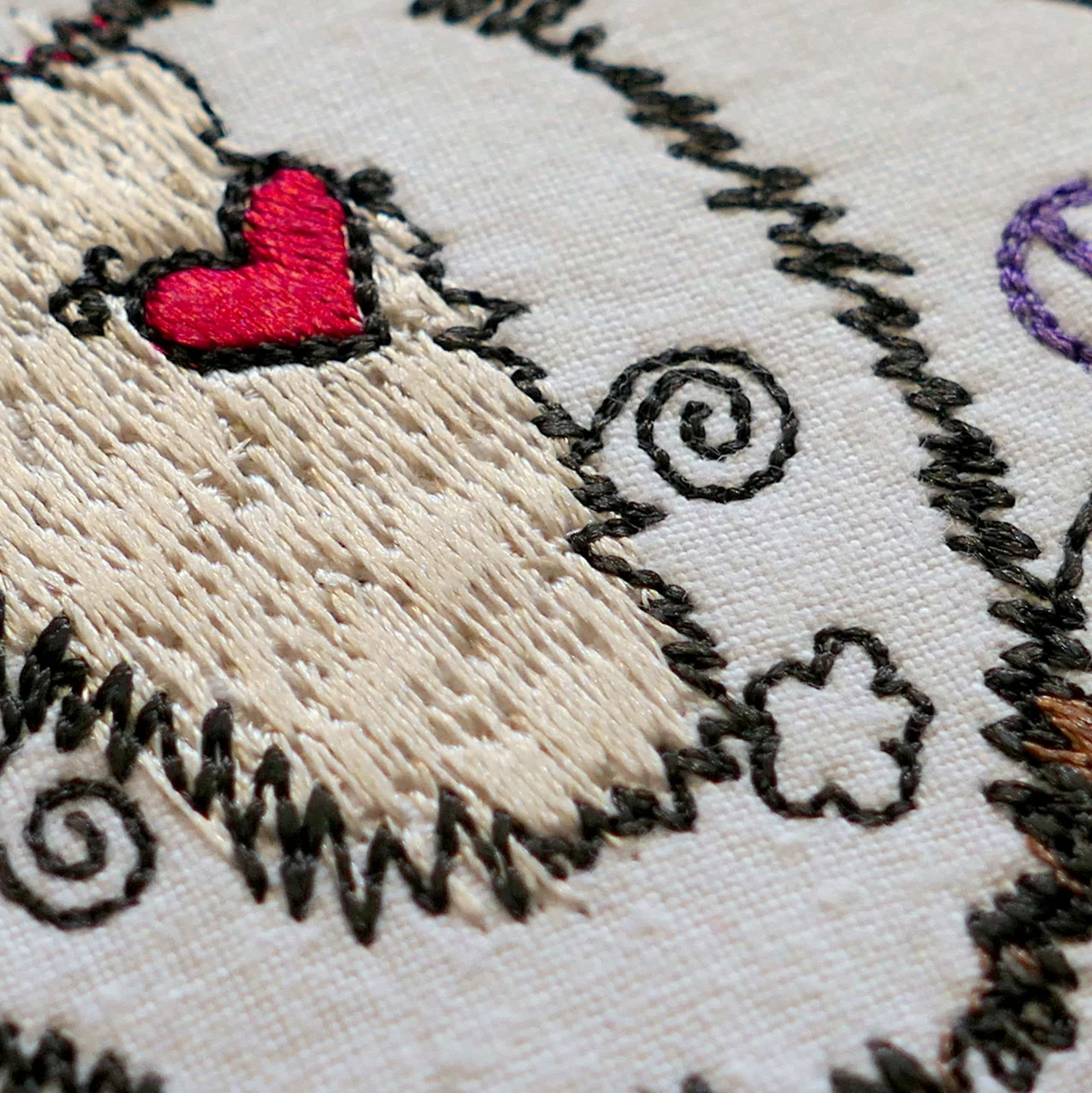 halloween hippy bat machine embroidery