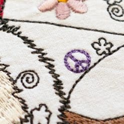 halloween hippy bat machine embroidery