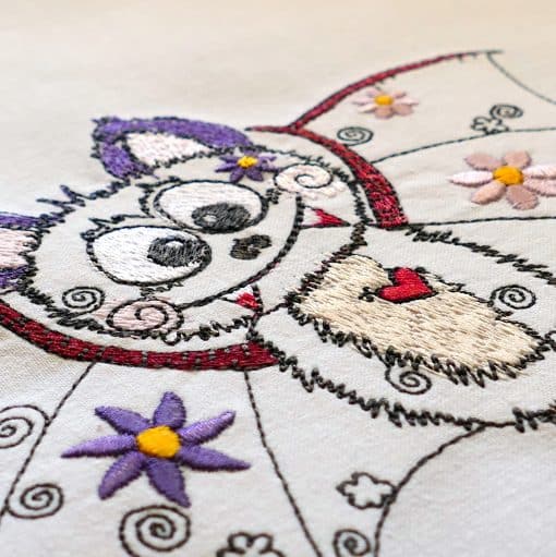 halloween hippy bat machine embroidery