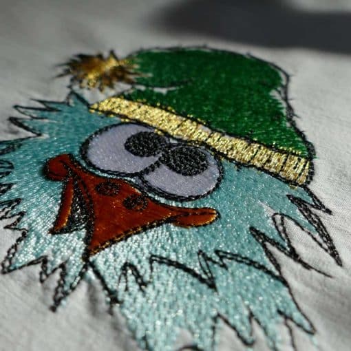 doodle bird with hat - machine embroidery design