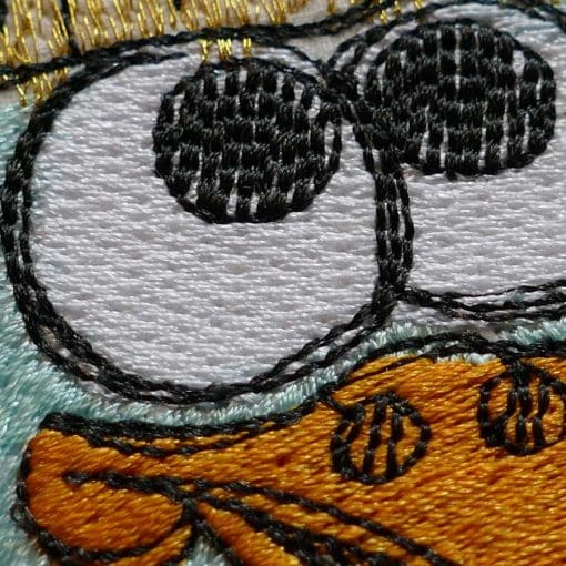 doodle bird with hat - machine embroidery design