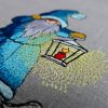 dwarf lights up his lantern Machine embroidery