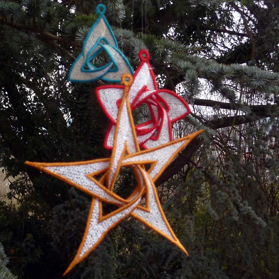 Lace 3D star embroidery