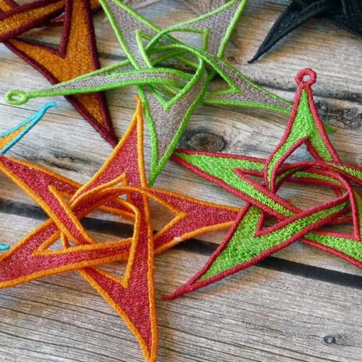 Lace 3D star embroidery