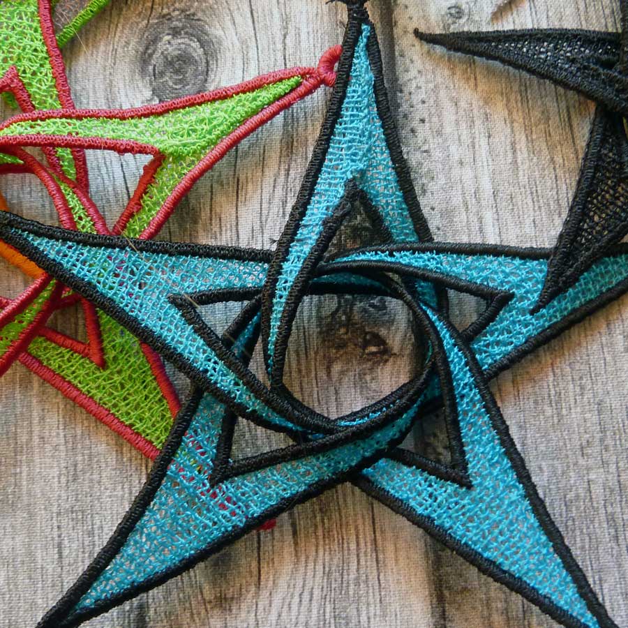 Lace 3D star embroidery