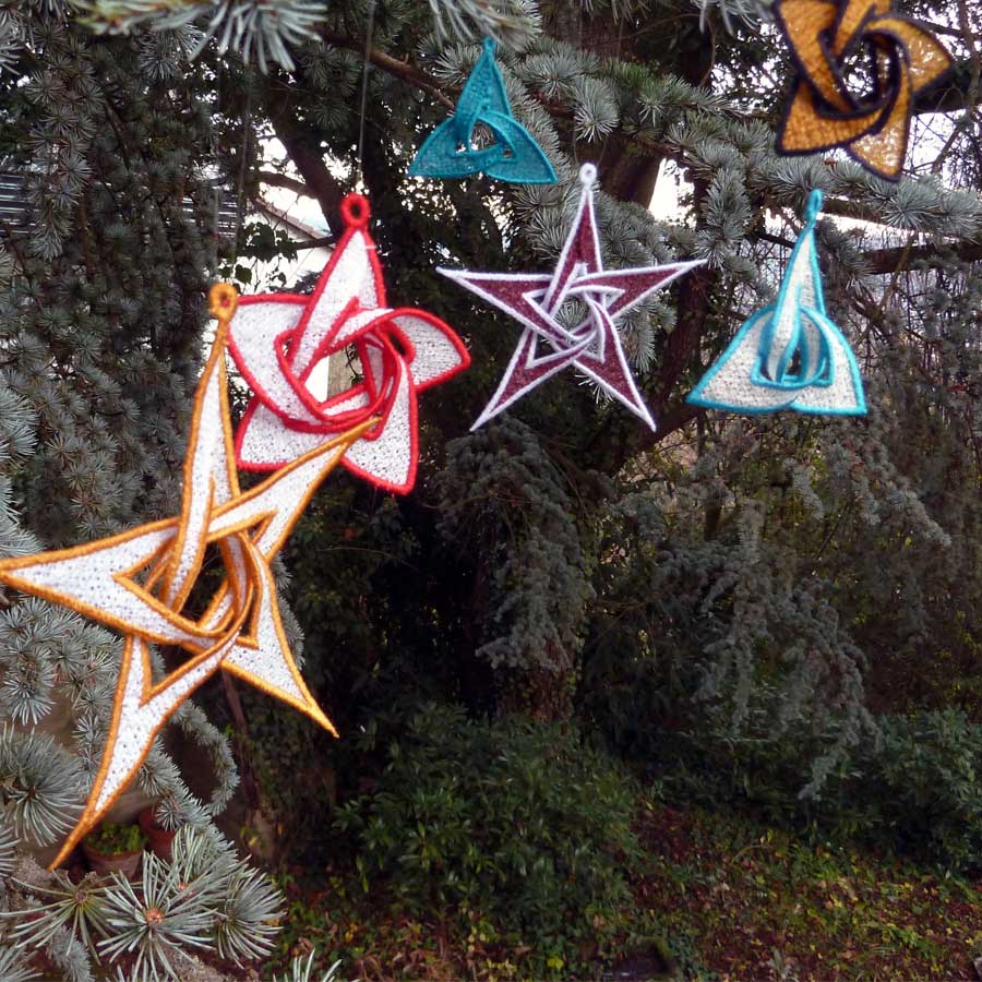 Lace 3D star embroidery